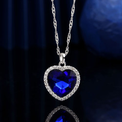 Monemel Swarovski Heart Shape Necklace, Titanic Heart of The Ocean Necklace, Bestseller